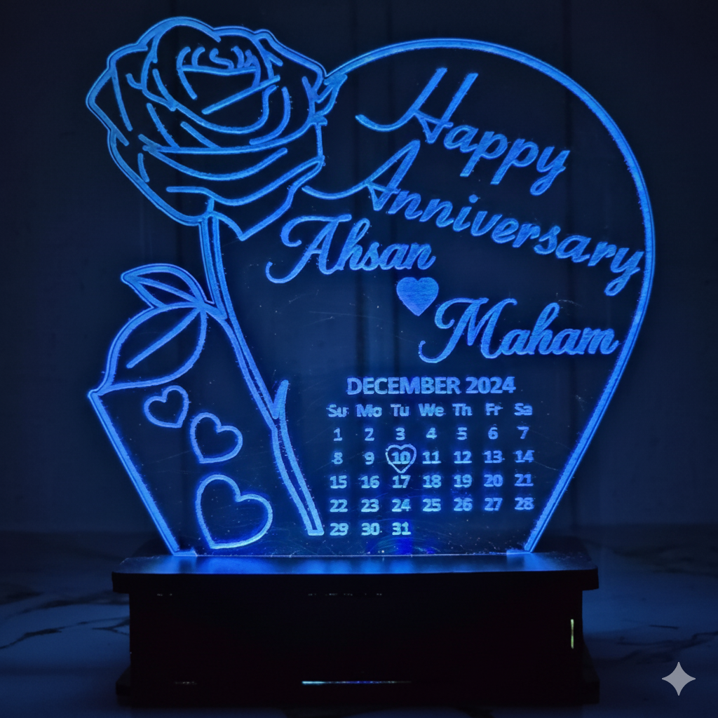 Anniversary Calendar Customised Lamp