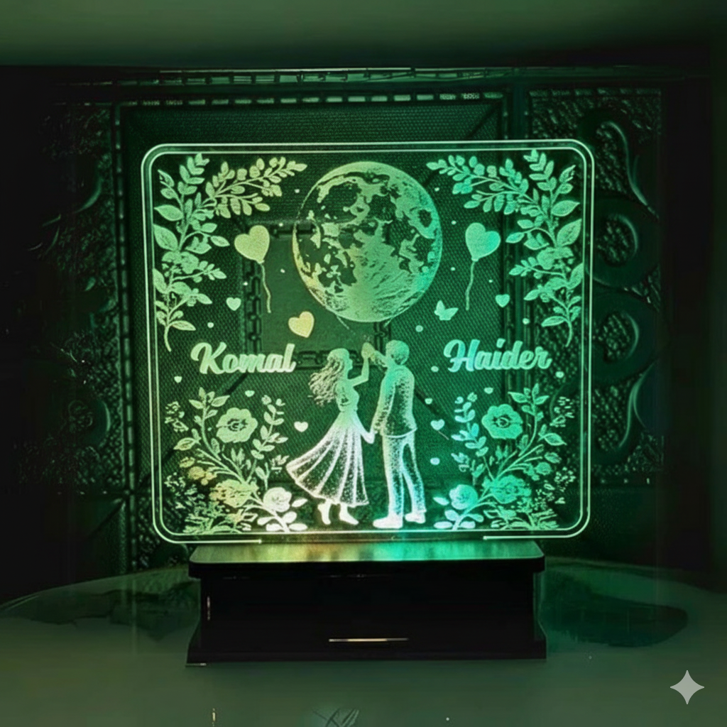 Moon Couple Customised Illusion Lamp