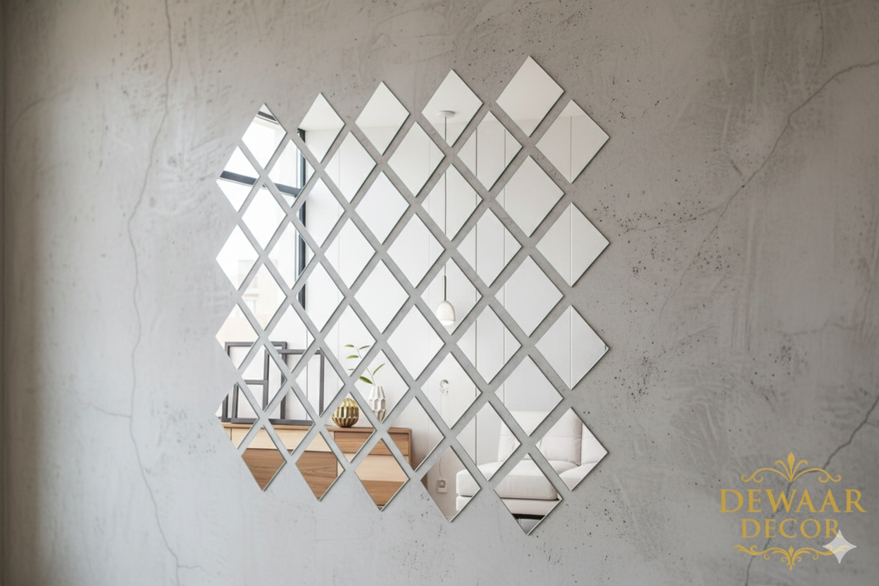Diamond Facet Reflective Wall Art Set